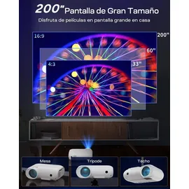 Yoton Y7 Mini Beamer 9000Lumen, WiFi Bluetooth Projektor 4K Unterstützt, Native Full HD 1080P, Kompatibel mit Laptop/PC/Smartphone