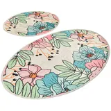 Badezimmerteppich-Set (2-teilig) Blumen
