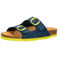LICO Bioline Kids Pantoletten 2-Schnaller, Blau/Lemon, 41 EU -
