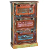 Schuhschrank 'Seaside' Massivholz, Metall Recycletes Holz Shabby Chic