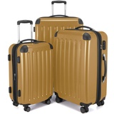 HAUPTSTADTKOFFER Alex - 3er Kofferset, Trolley-Set, Rollkoffer, Reisekoffer, (S, M & L), Herbstgold