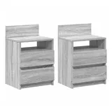 vidaXL Nachttische 2 Stk. mit 2 Schubladen Grau Sonoma 40x33x60 cm