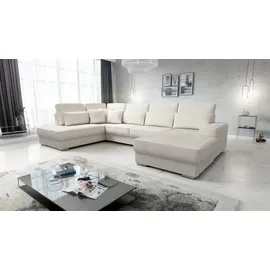 Fun Möbel Wohnlandschaft, Beige, Ottomane links, 401x88x226 cm, Wohnzimmer, Sofas & Couches, Wohnlandschaften, Wohnlandschaften in U-Form