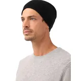 Zwillingsherz Kaschmir-Beanie in Schwarz