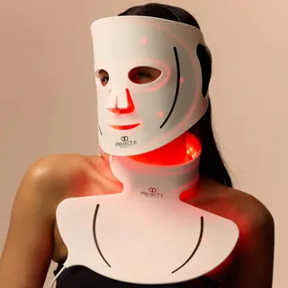 Lumalux Face+ | Project E Beauty Pro-LED-Gesichts- und Halsmaske | 1600 LEDs | 7+2 Farben 460 ~ 1072nm | Rotlichtmaske + Infrarot + Infrarot