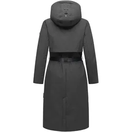 Navahoo Damen Wintermantel warmer, wasserabweisender Parka mit (abnehmbarer) Kapuze und Taillengürtel Waldbummler 14 Mouse Grey Gr. 3XL - 3XL