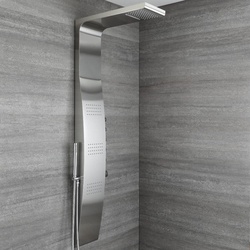 Thermostatisches Duschpaneel mit Regen- und Wasserfallausguss - Surface von Hudson Reed