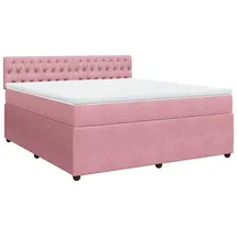 vidaXL Boxspringbett mit Matratze Rosa 180x200 cm Samt