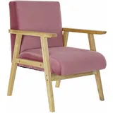 DKD Home Decor Sitz DKD Home Decor Rosa Polyester Holz MDF (61 x 63 x 77 cm)