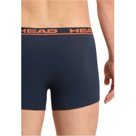 Head Boxershorts im Pack - Basic, Baumwoll Stretch, einfarbig Dunkelblau/Orange S