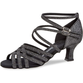 Diamant TANZSCHUHMANUFAKTUR Damen 108-036-519 Tanzschuh, Schwarz Silber, 38 2/3 EU Schmal