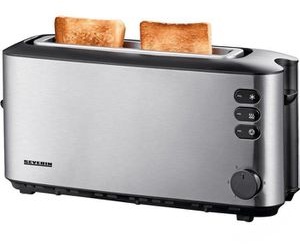 Severin Toaster AT 2515 Langschlitztoaster, 2 Scheiben, 1000 Watt, Edelstahl gebürstet, silber