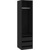 vidaXL Kleiderschrank mit Schubladen Schwarz 50x50x200cm Holzwerkstoff