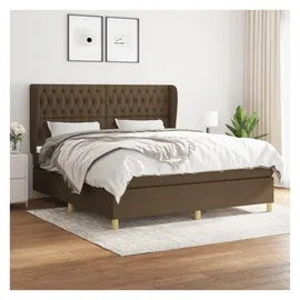vidaXL Boxspringbett mit Matratze Dunkelbraun 180x200 cm Stoff