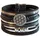 Saraswati Blume des Lebens Armband Kunstleder schwarz Metall silberfarben Größe Unisex