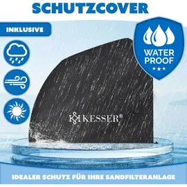 Kesser Sandfilteranlage 10.200 l/h inkl. 700 g Filterbälle + Schlauchschellen 4 St. blau