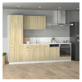 vidaXL Küchenzeile Lyon 7-tlg. 0 cm Braun