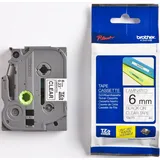 Brother TZ-111 schwarz auf transparent 0,6cm x 8m