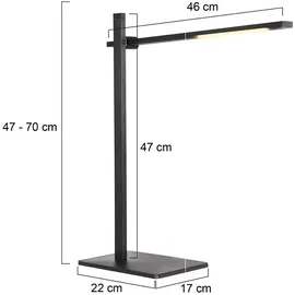 Steinhauer Schreibtischleuchte Tischlampe dimmbar LED Schlafzimmerlampe verstellbar H 70 cm