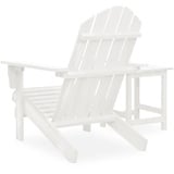 vidaXL Adirondack-Gartenstuhl mit Tisch 69,5 x 86,5 x 89,5 cm weiß