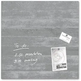 Sigel GL169 Premium Glas-Magnettafel 48 x 48 cm Motiv Schiefer-Stone hochglänzend, SGS geprüft, einfache Montage, incl. 3 Magnete, Artverum