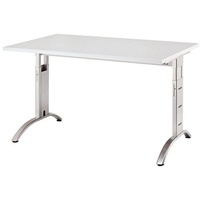 Ergonomic Plus F-Serie FS12/5, grau, Schreibtisch lichtgrau rechteckig, C-Fuß-Gestell silber 120,0 x 80,0 cm