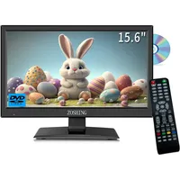 ZOSHING TV 16 Zoll,integrierter DVD-Player und T2-Digital-Tuner, 1080P HD-TV-Bildschirm mit HDMI, USB-Anschluss, AC/Car-12 V in