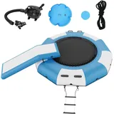 VEVOR Aufblasbarer Wassertrampolin mit Rutsche & Leiter, Wasserdichte, Abriebfeste, Wassertrampoline 3,05 m Großen Sprungfläche,