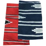 AMKA Westernpad blau Pony Sattel Navajo Decke 26 x 26 Inch, 66 x 66 cm Western Satteldecke für Ponysättel Saddle Blanket