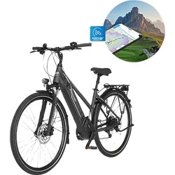 FISCHER VIATOR 5.0i Trekkingrad (Laufradgröße: 28 Zoll, Damen-Rad, 504 Wh, Schiefergrau matt)
