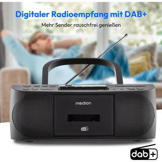 Medion DRX-1 Plus Boombox DAB+ Bluetooth CD/Kassette schwarz
