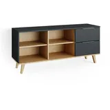 Vicco Kommode Wohnzimmerschrank Anrichte Neptune Anthrazit/Buche Schublade 134cm