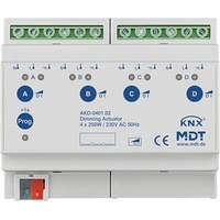 MDT Dimmaktor 4-fach, 6TE REG, 250W 230VAC