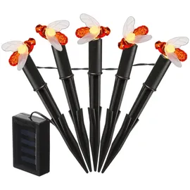 MARELIDA Lichterkette Kunststoff L: 1,2m H: 17cm 5 Gartenstecker orange/schwarz/transparent