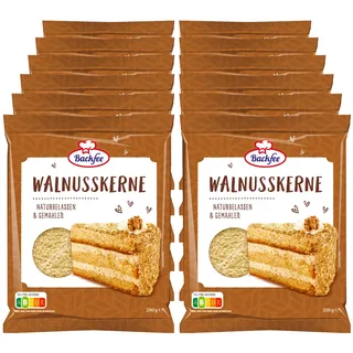 Backfee Walnusskerne gemahlen 200 g, 12er Pack