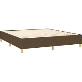 vidaXL Boxspringbett mit Matratze & LED Dunkelbraun 180x200 cm Stoff