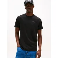 Tommy Jeans Linear Chest Slim Fit Kurzarm-t-shirt - Black