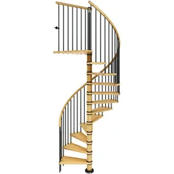 Dolle Spindeltreppe Winnipeg 246-270cm Geschosshöhe 11 Stufen Ø120cm Buche geölt