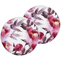 Beliani Gartenkissen Weiß Textil, Füllung: Polyester, Rund 40x40 cm