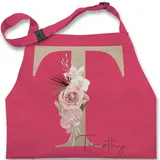 Kinderschürze Schürze Kinder Jungen Mädchen - Weihnachten - Geschenk personalisiert mit Namen I Geschenkideen Anfangsbuchstabe Name - 7-14 Jahre - Pink - kinderbackschürzen buchstaben buchstabe - 7-13 Jahre