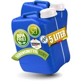 Kosmetex 2X 5L Kanister Blau, Geschmacksneutral, Wasserkanister für Wasser & Getränke lebensmittelecht & BPA frei, für Outdoor, Camping, Haushalt & Gewerbe | Made in Germany
