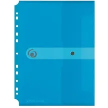 Herlitz 11292943, Dokumententasche A4, zum Abheften, PP-Folie, 6-er Packung, transparent blau,
