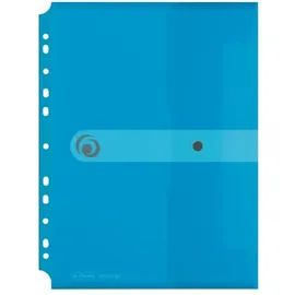 Herlitz 11292943, Dokumententasche A4, zum Abheften, PP-Folie, 6-er Packung, transparent blau,