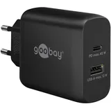 goobay USB-CTM PD Dual-Schnellladegerät (45 W) schwarz