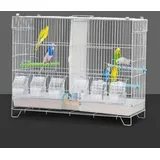 Vogelkäfig für den Innen- und Außenbereich, Metall, für Wellensittiche, Papageien, Finken, untrennbar, Kanarienvögel, mit Trennnetz, Schublade, mittelgroß und klein, 60 x 26 x 39,5 cm