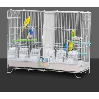 Vogelkäfig für den Innen- und Außenbereich, Metall, für Wellensittiche, Papageien, Finken, untrennbar, Kanarienvögel, mit Trennnetz, Schublade, mittelgroß und klein, 60 x 26 x 39,5 cm