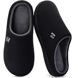 RockDove Herren Original Zweifarbige Hausschuhe mit Rückstellschaum, 44/45 EU, Schwarz und Grau - 44/45 EU