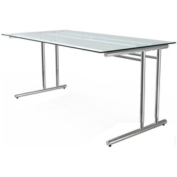 Kerkmann Glas-Schreibtisch »Artline Transparent« 160 cm höhenverstellbar transparent, 160x82x80 cm
