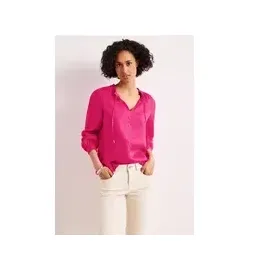 STREET ONE Tunika aus Leinen mit Rüschen - Pink