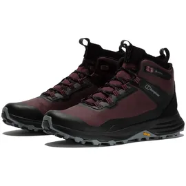 Berghaus VC22 Multisport Gore-Tex Wanderstiefel, wasserdicht, mittelhoch | Strapazierfähig | Wasserdicht | Atmungsaktiv | Gore-Tex | Vibram Schuhe, Weinrot/Schwarz, 6